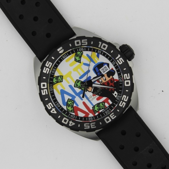 New Tag Heuer WAZ1119.FT8023 Black Formula 1 F1 Mens Watch Alec Monopoly Rubber - Picture 12 of 14
